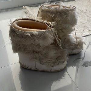 White Furry Snow Boots